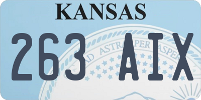 KS license plate 263AIX