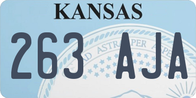 KS license plate 263AJA