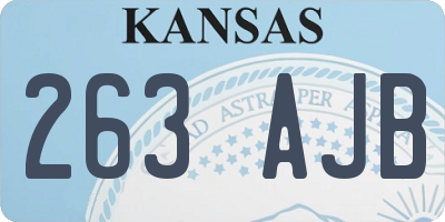 KS license plate 263AJB