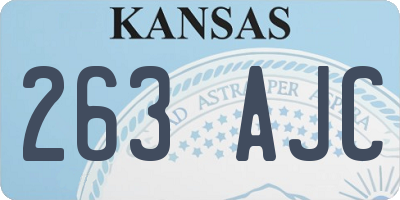 KS license plate 263AJC