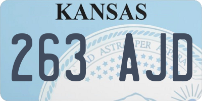 KS license plate 263AJD