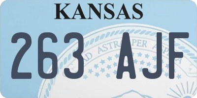 KS license plate 263AJF