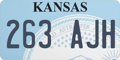 KS license plate 263AJH