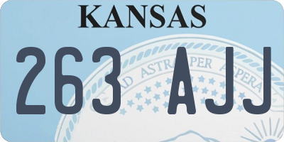 KS license plate 263AJJ
