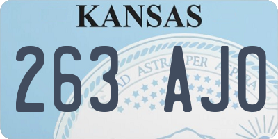 KS license plate 263AJO