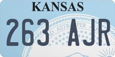 KS license plate 263AJR