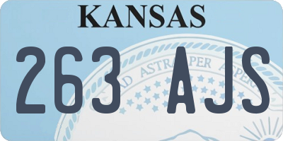 KS license plate 263AJS