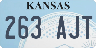 KS license plate 263AJT