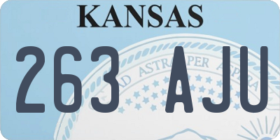 KS license plate 263AJU