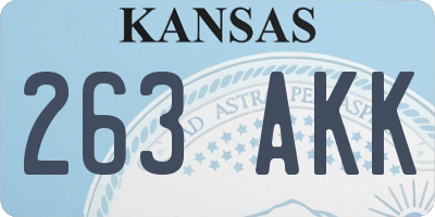 KS license plate 263AKK