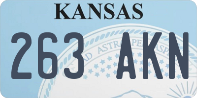 KS license plate 263AKN