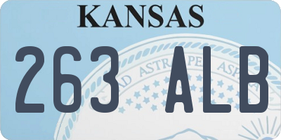 KS license plate 263ALB