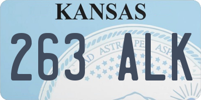 KS license plate 263ALK