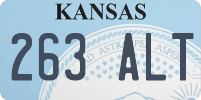 KS license plate 263ALT