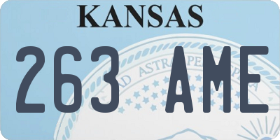 KS license plate 263AME