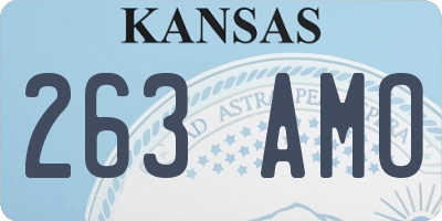 KS license plate 263AMO