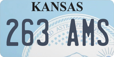 KS license plate 263AMS
