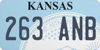 KS license plate 263ANB