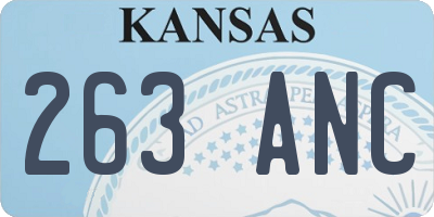 KS license plate 263ANC