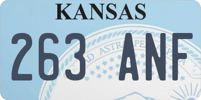 KS license plate 263ANF