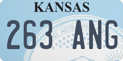 KS license plate 263ANG
