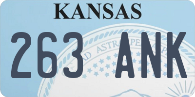 KS license plate 263ANK