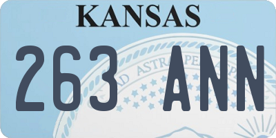 KS license plate 263ANN