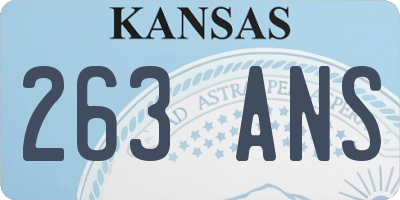 KS license plate 263ANS