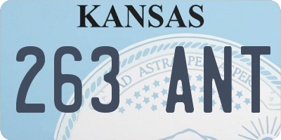 KS license plate 263ANT