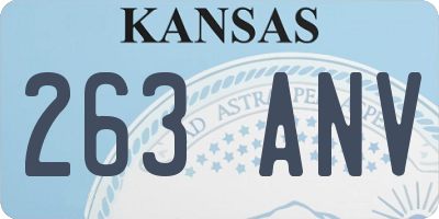 KS license plate 263ANV