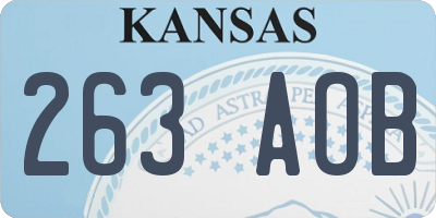 KS license plate 263AOB