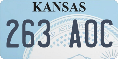 KS license plate 263AOC
