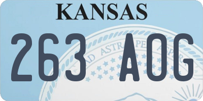 KS license plate 263AOG