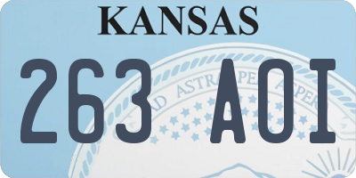 KS license plate 263AOI