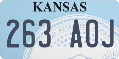KS license plate 263AOJ