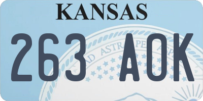 KS license plate 263AOK
