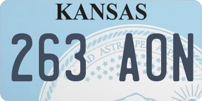 KS license plate 263AON
