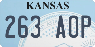KS license plate 263AOP