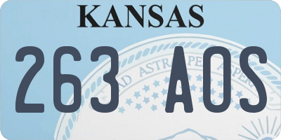 KS license plate 263AOS