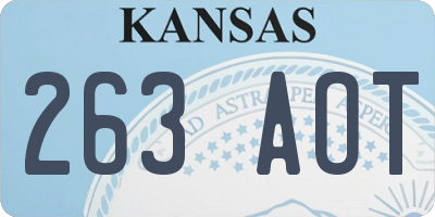KS license plate 263AOT