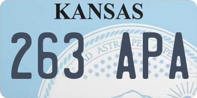 KS license plate 263APA