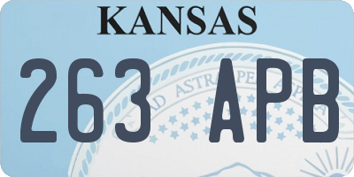 KS license plate 263APB