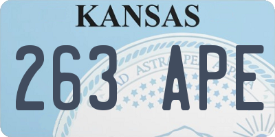KS license plate 263APE