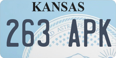 KS license plate 263APK