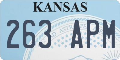 KS license plate 263APM