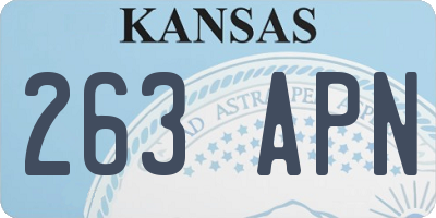 KS license plate 263APN