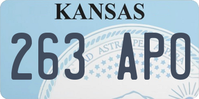 KS license plate 263APO