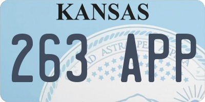 KS license plate 263APP