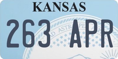 KS license plate 263APR