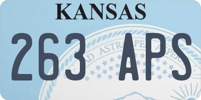 KS license plate 263APS